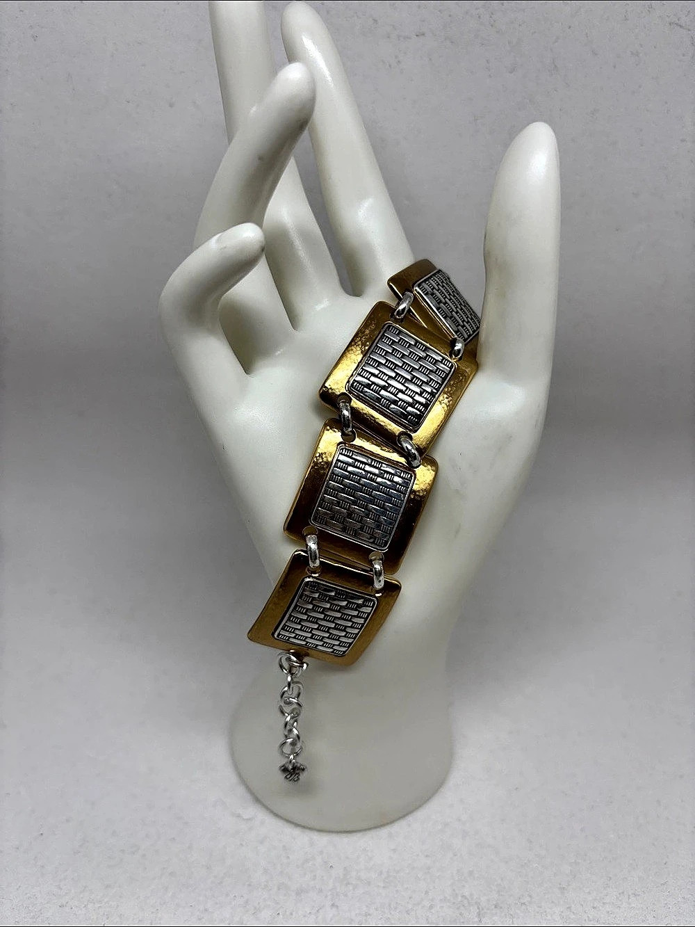 Brighton Gold & Silver Tone Basket Weave Bracelet
